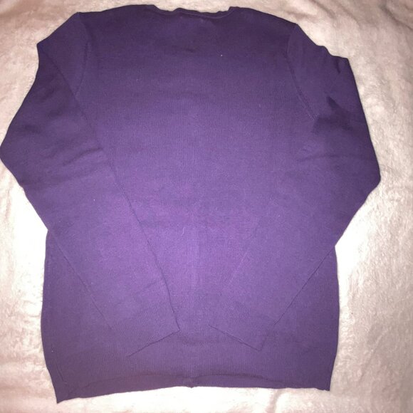 Croft & Barrow Classic Button Front Cardigan Sweater NWT, M, Grape Purple - Picture 3 of 3